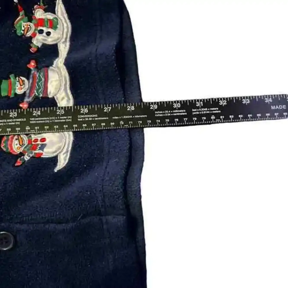 Premier Coat Womens 1X XL Navy Long Sleeve Christmas‎ Snowman Winter Coat - Picture 7 of 8